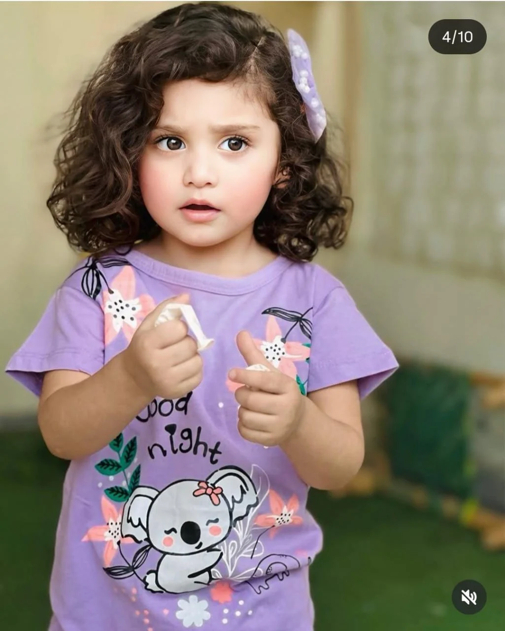 Koala Dreams - Soft Cotton Kids Short Set (Purple Floral) - Image 2