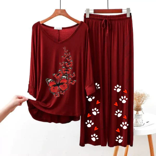 Red Butterfly Women Loungewear ARTICLE #56 - Image 3