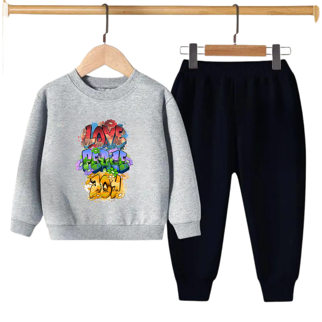 LOVE PEACE JOY PRINTED SWEATSHIRT SET - Image 2