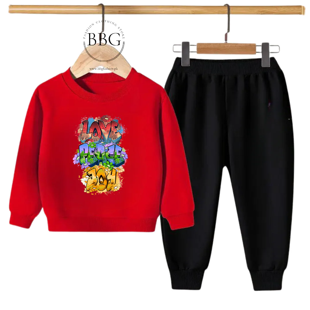 LOVE PEACE JOY PRINTED SWEATSHIRT SET - Image 3