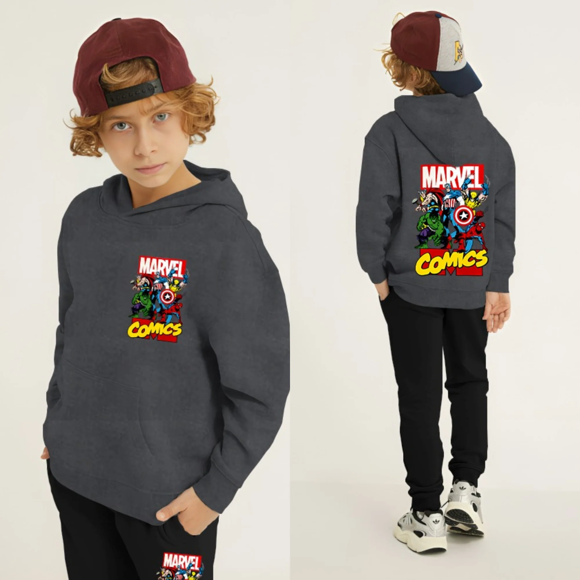 Marvel Comic Printed Kids Hoodie Set - Image 7