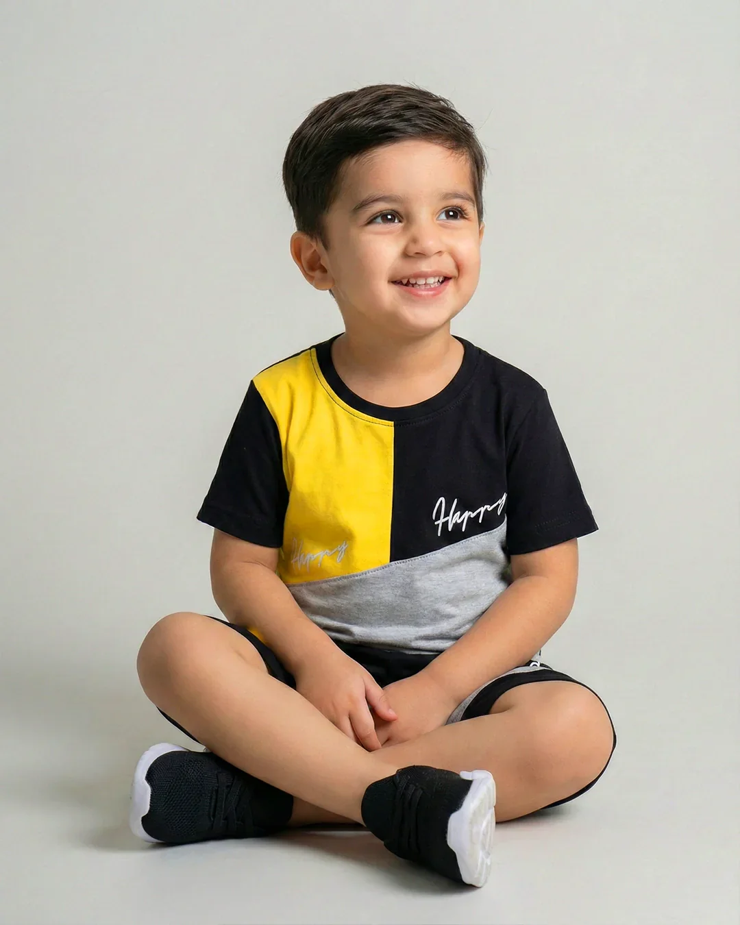 Multi Colorblock Short Sleeve T-shirt & Shorts Set - Image 3