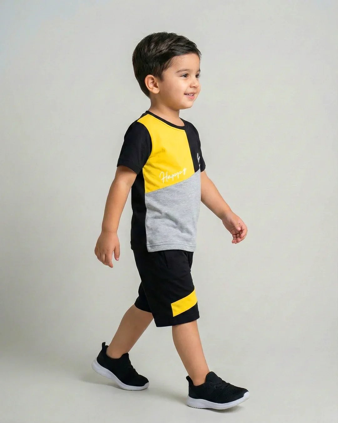 Multi Colorblock Short Sleeve T-shirt & Shorts Set - Image 4