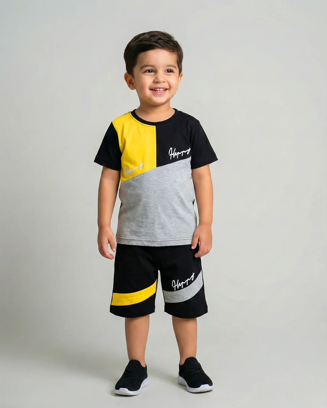 Multi Colorblock Short Sleeve T-shirt & Shorts Set - Image 5