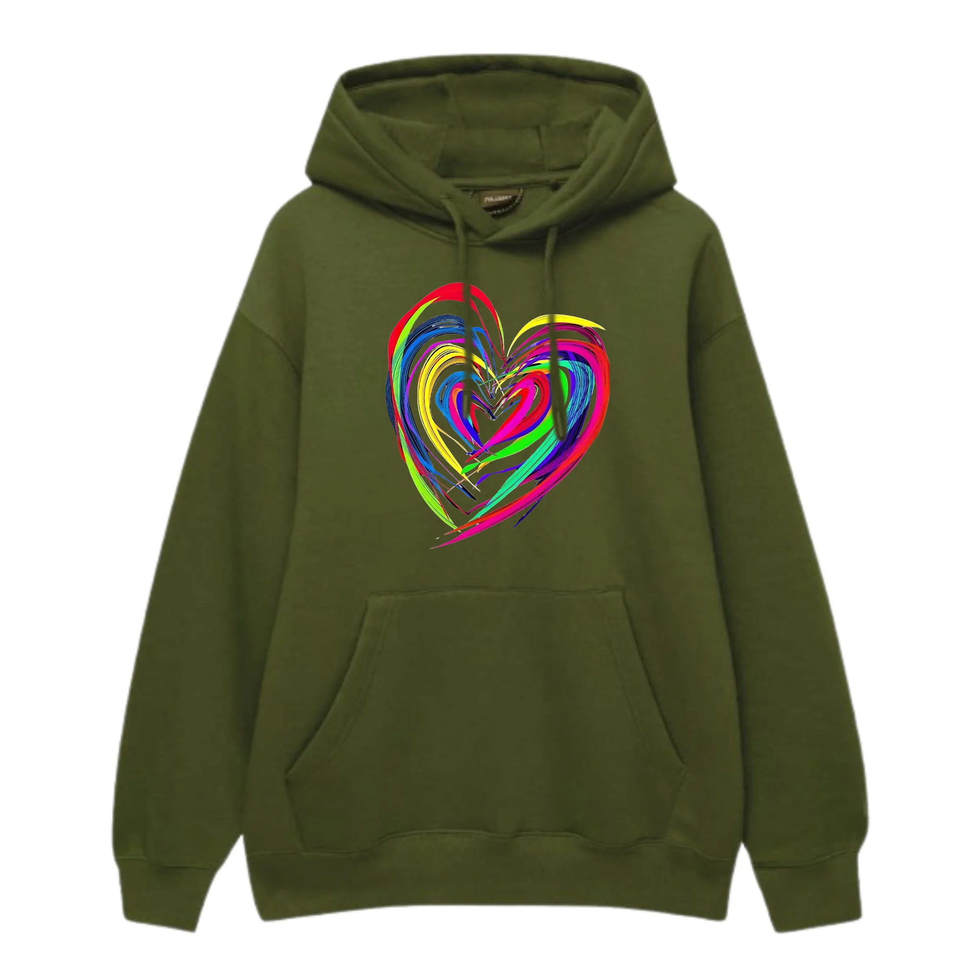 Neon Heart Printed Hoodie - Image 4