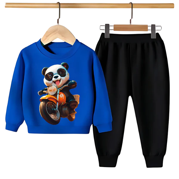 PANDA RIDE ON BIKE PRINTED SWEATSHIRT SET - Image 6