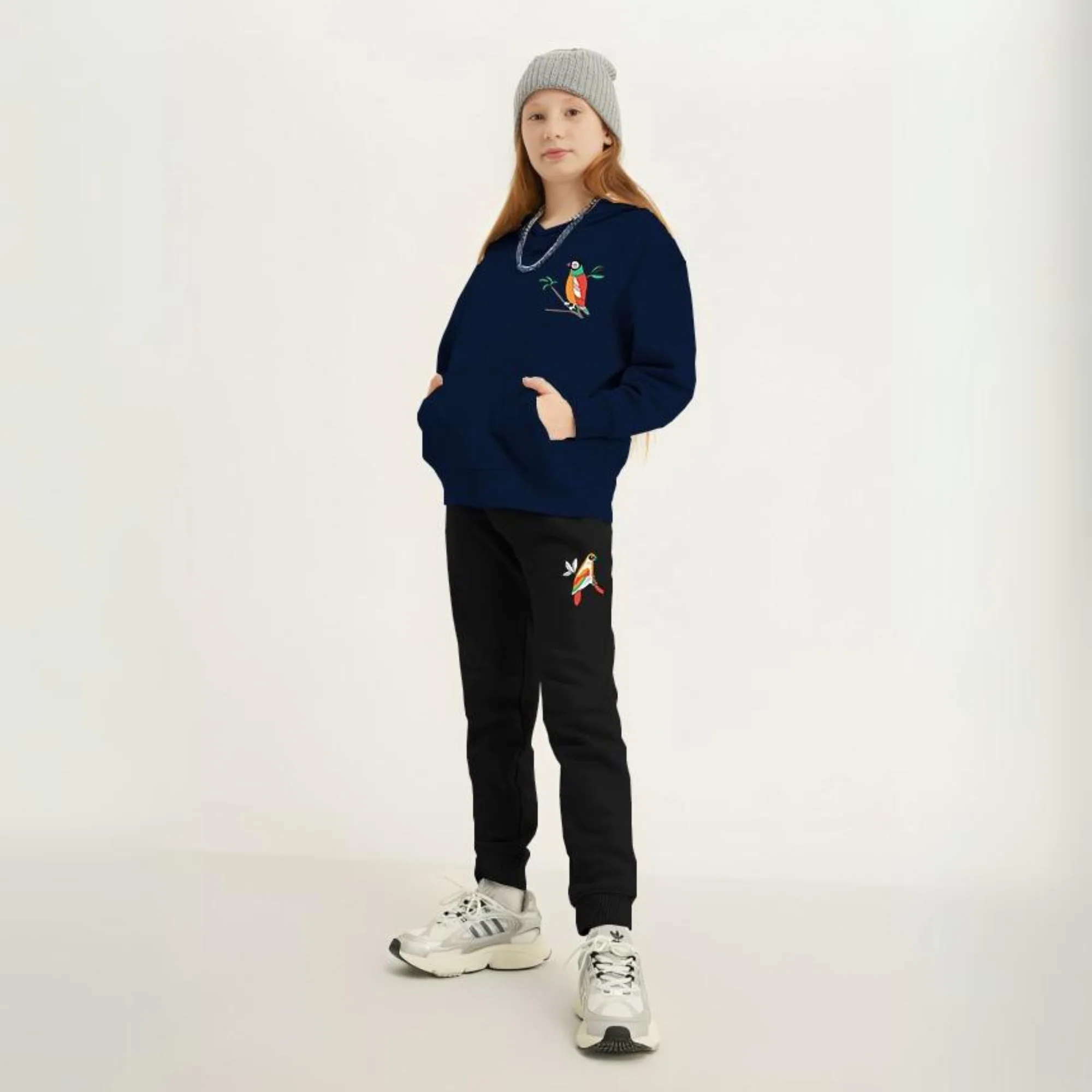 Parrot Printed Kids Hoodie Set - Image 2