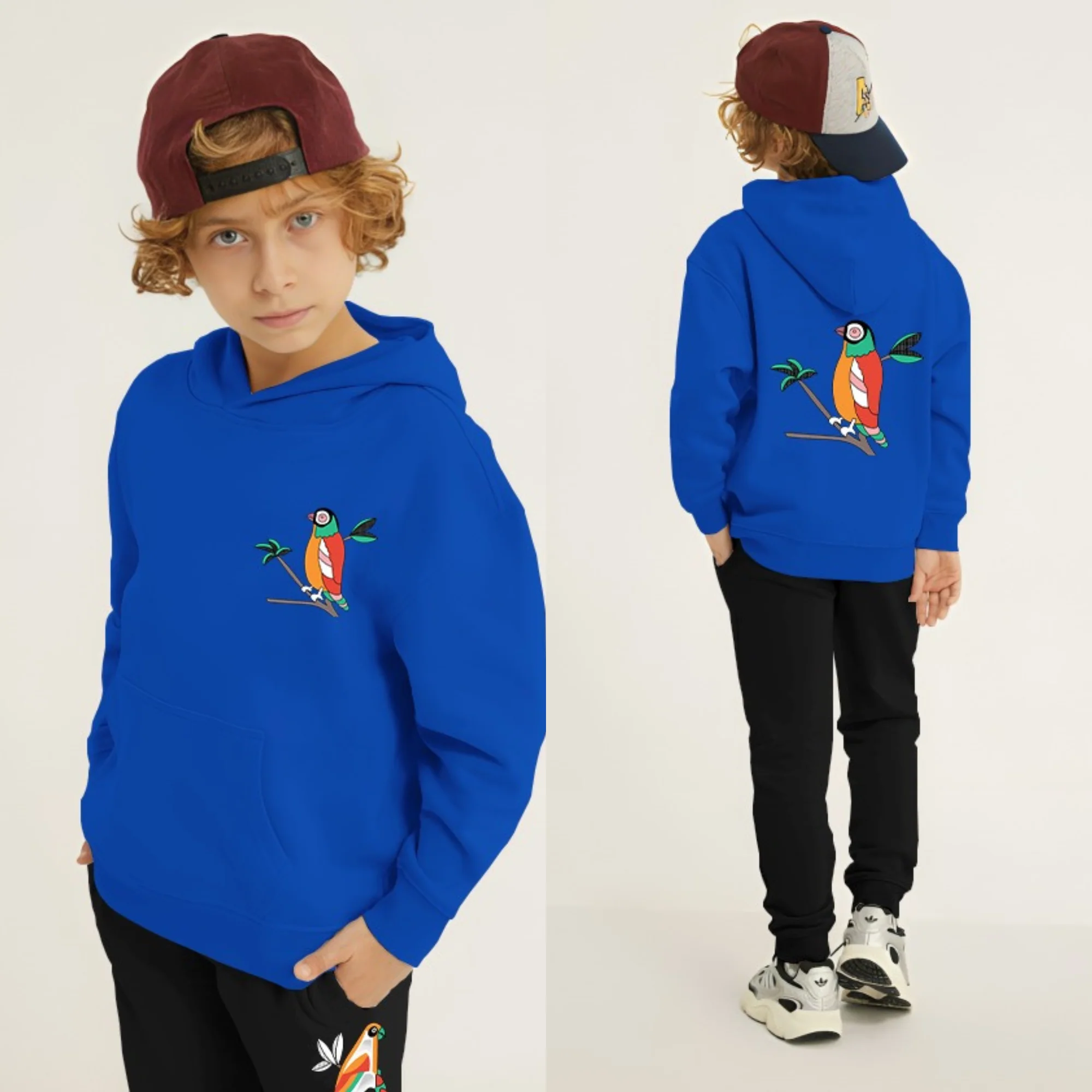 Parrot Printed Kids Hoodie Set - Image 6