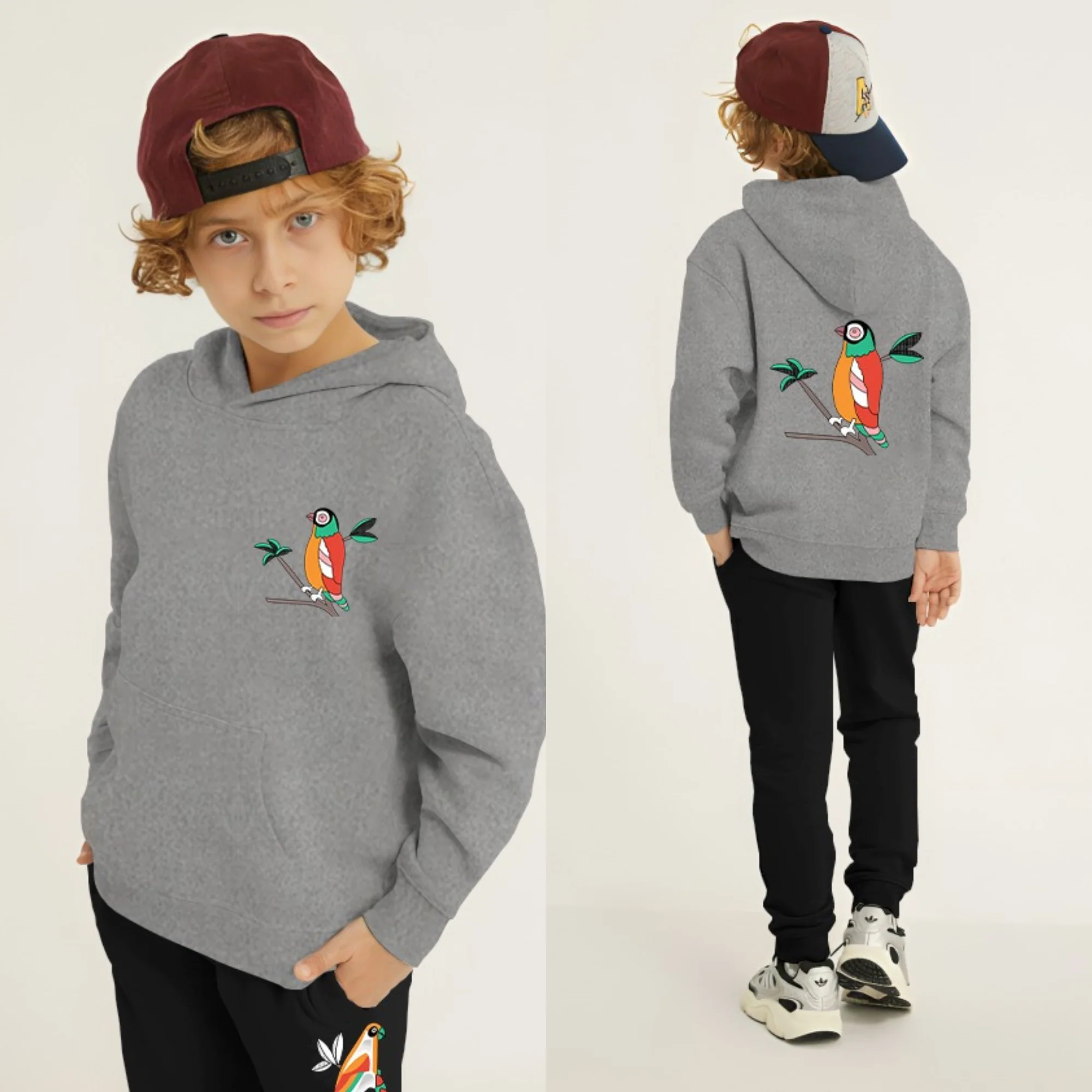 Parrot Printed Kids Hoodie Set - Image 7