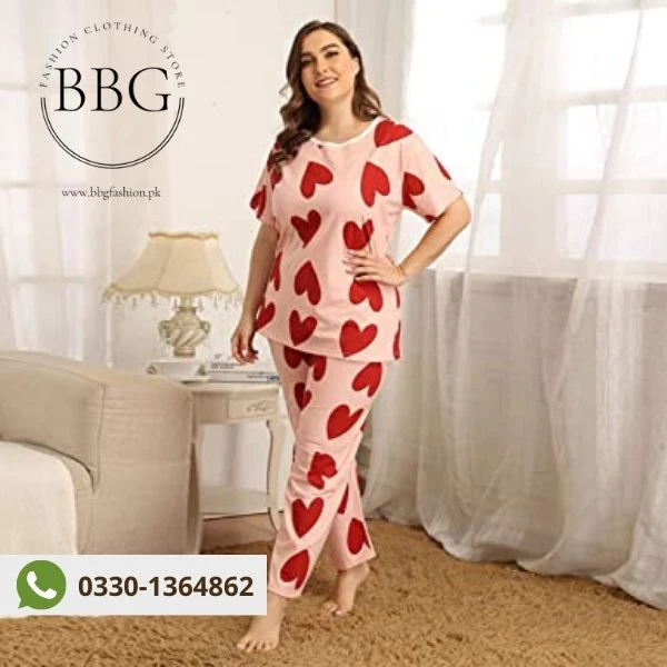 Pink Heart Woman Pajama Set - Image 3