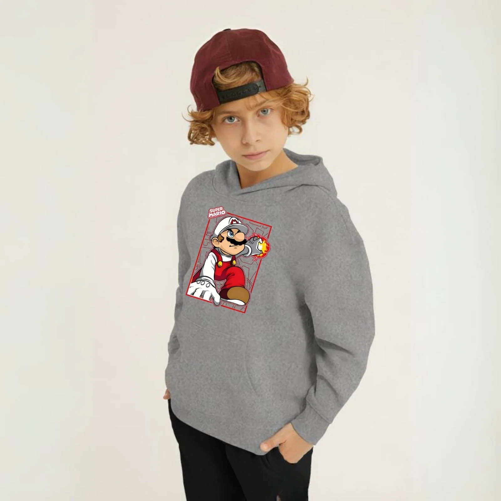 Super Mario Printed Kids Hoodie Set - Image 3