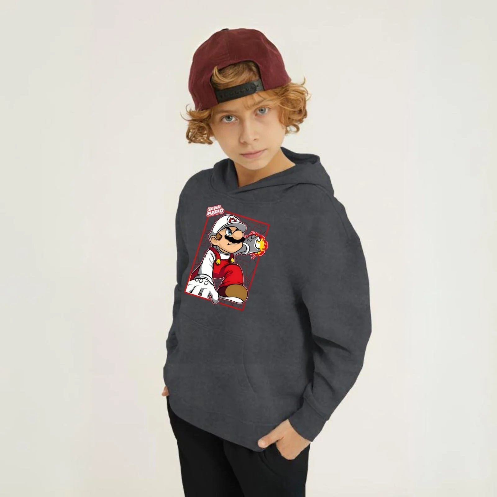 Super Mario Printed Kids Hoodie Set - Image 5