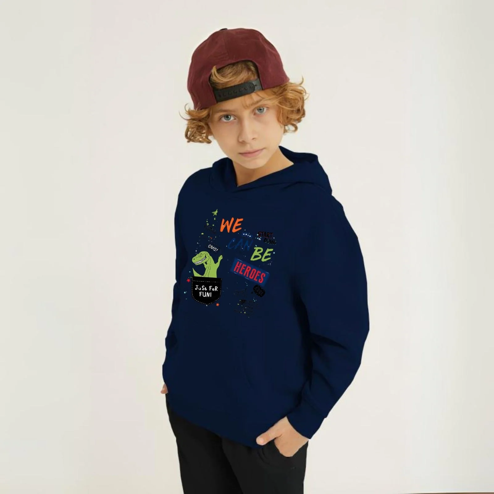 We Can Be Heroes Printed Kids Hoodie Set - Image 4