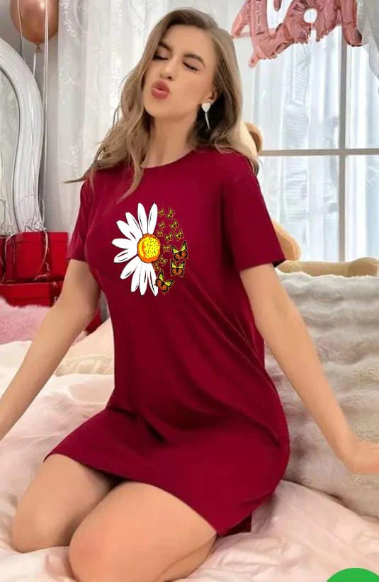 Daisy Flower Printed Long Shirt - Image 2