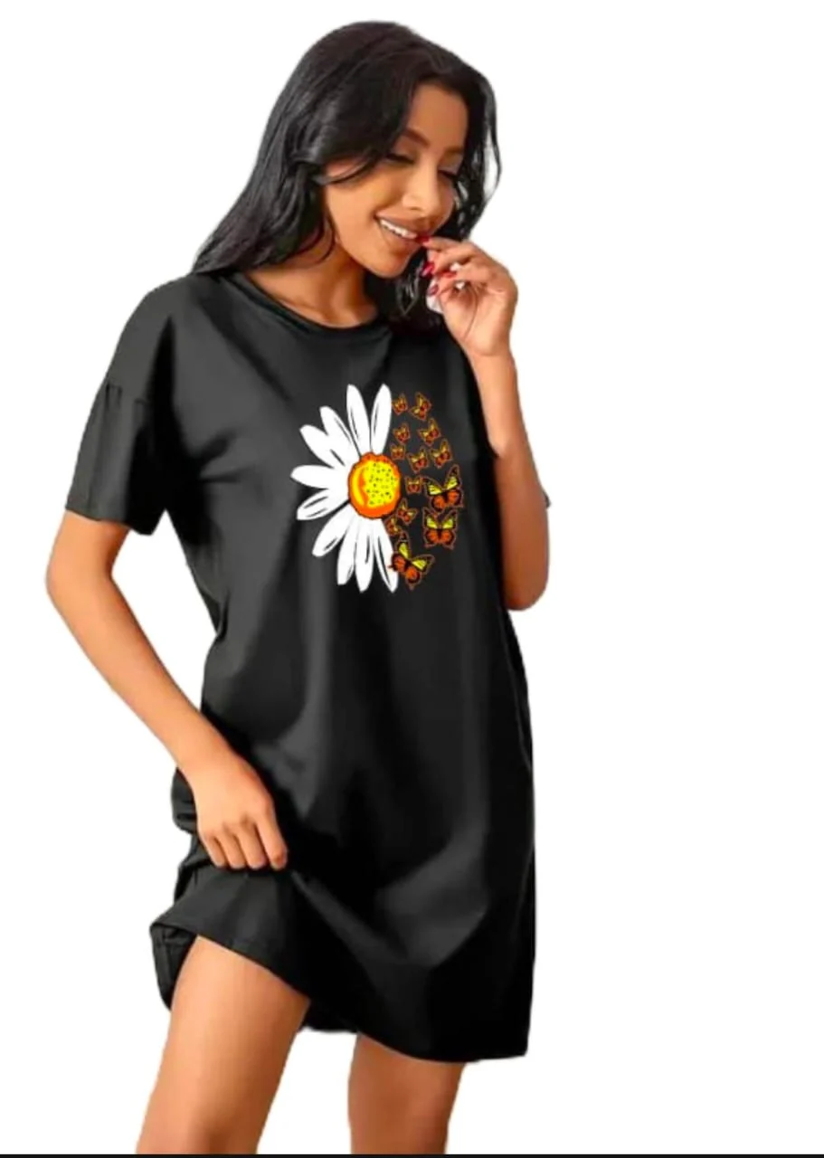 Daisy Flower Printed Long Shirt - Image 3