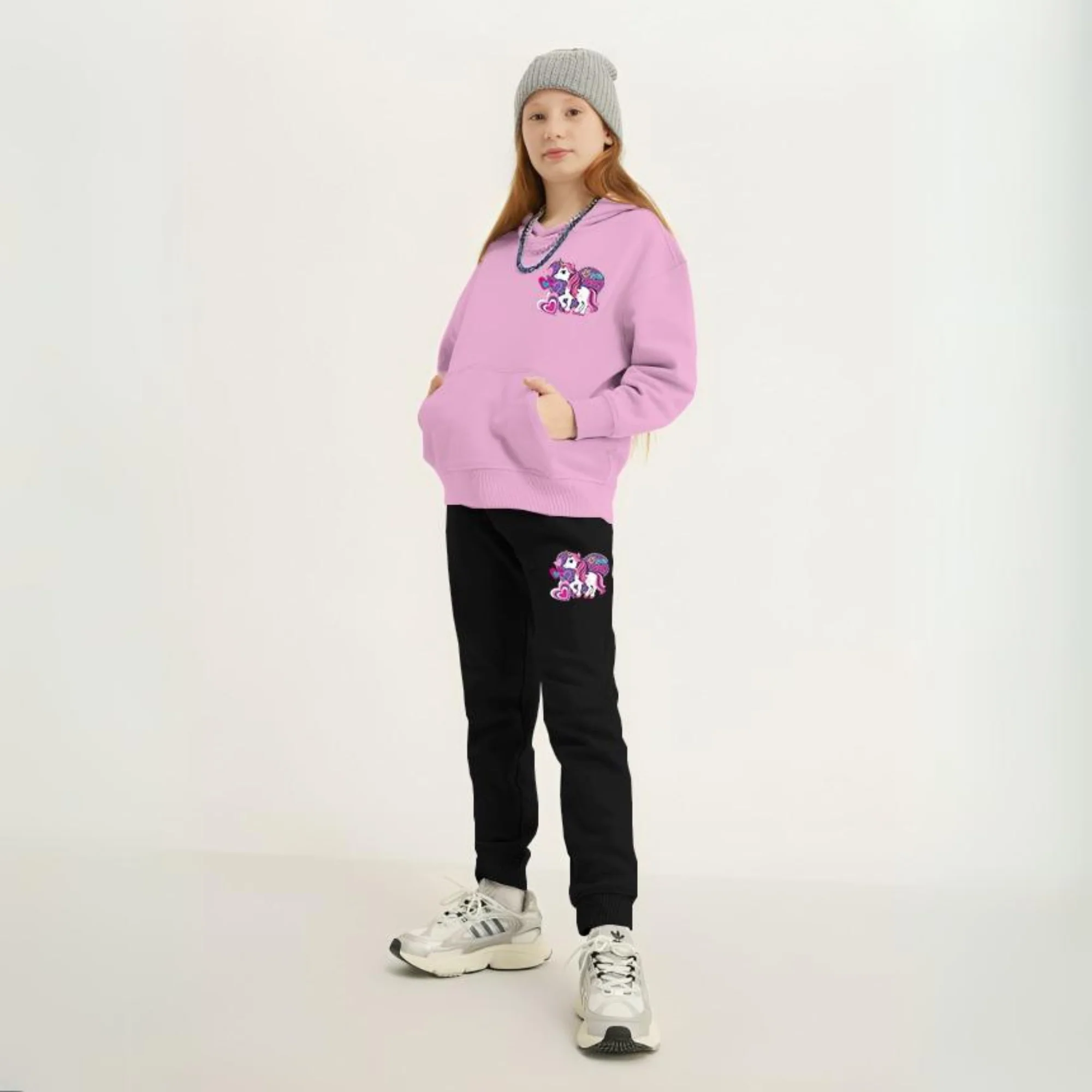 Unicorn Printed Kids Hoodie Set - Image 2