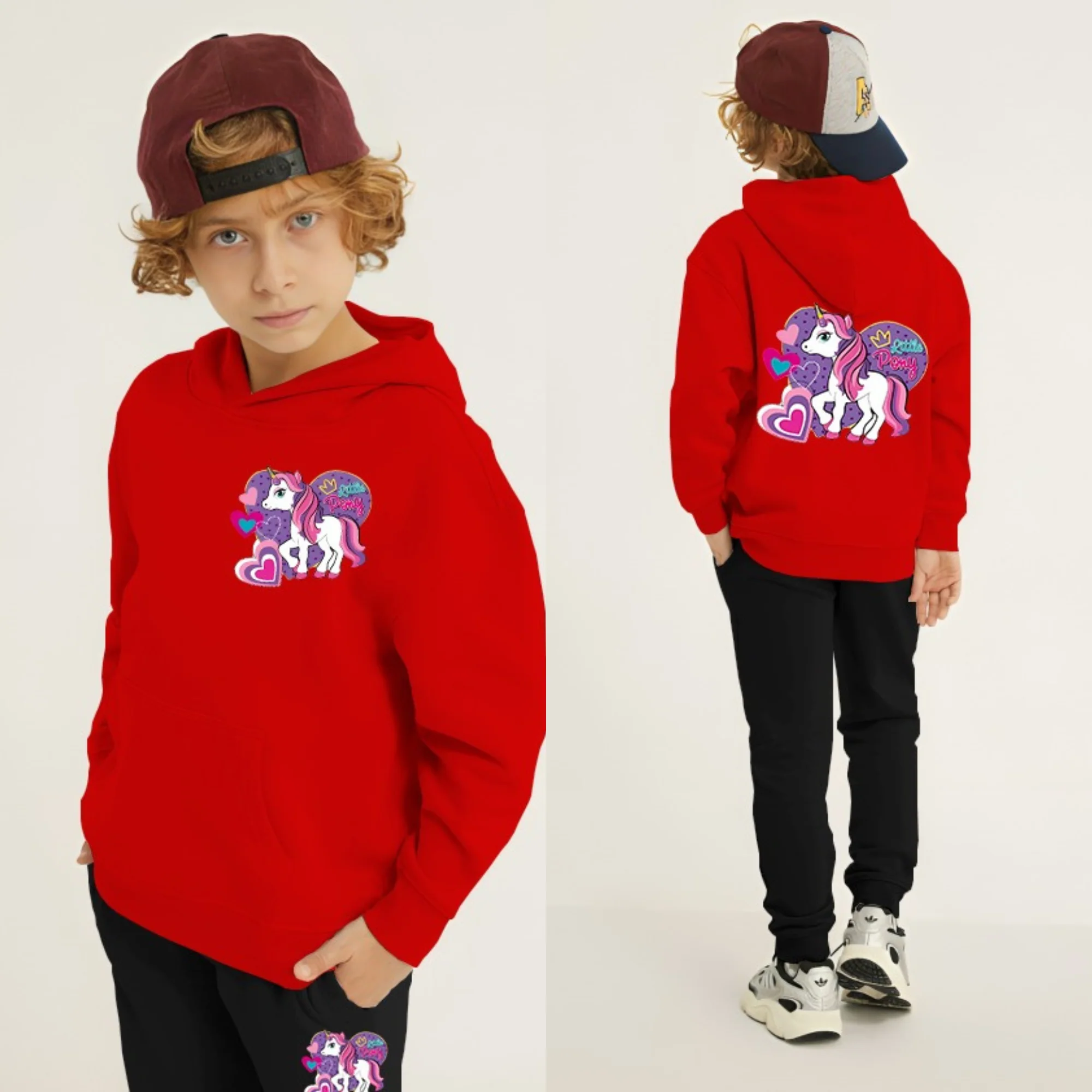Unicorn Printed Kids Hoodie Set - Image 3