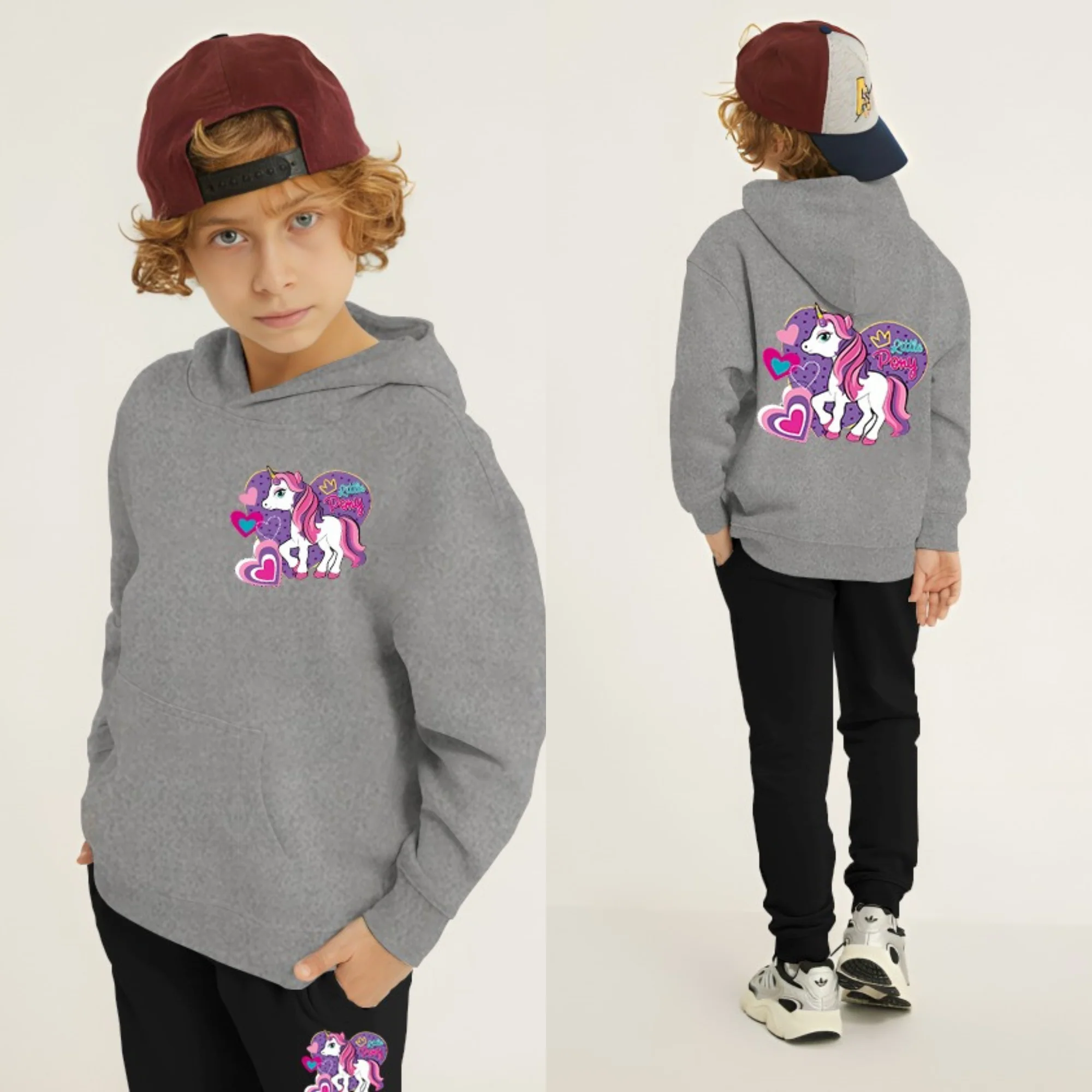 Unicorn Printed Kids Hoodie Set - Image 4