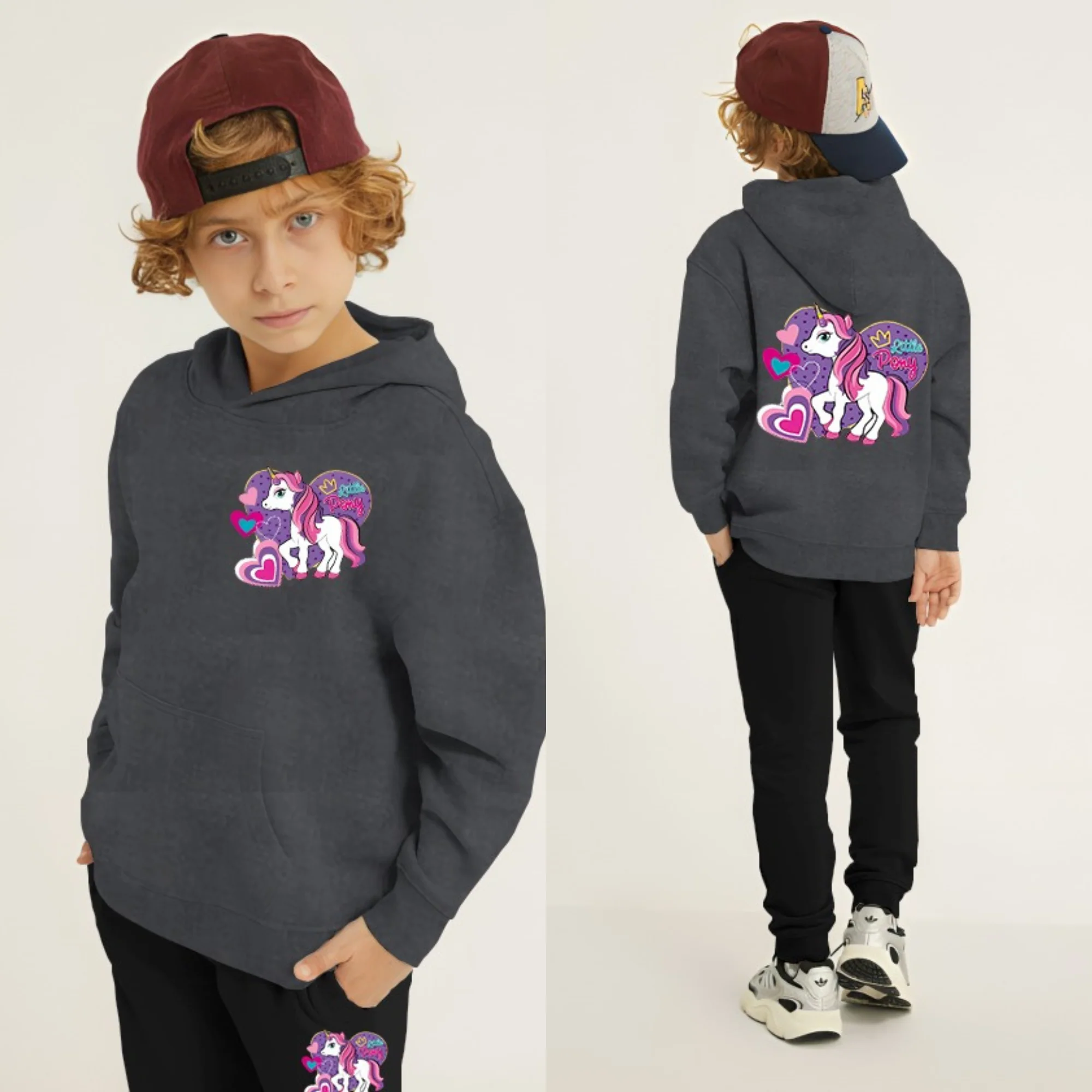 Unicorn Printed Kids Hoodie Set - Image 8