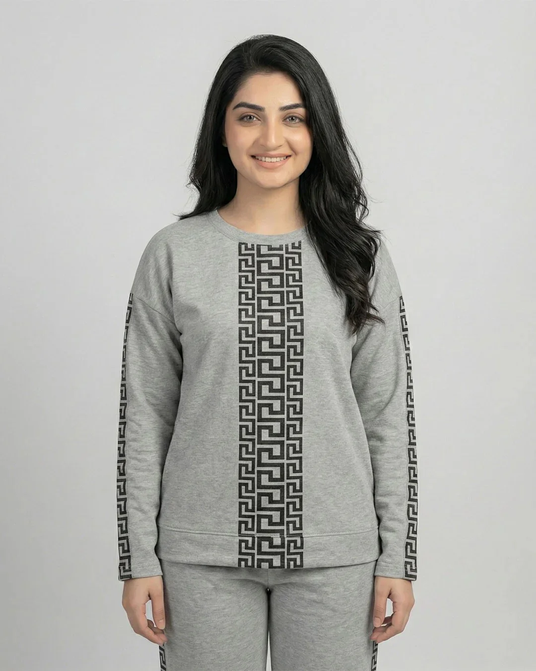 Urban Luxe Greek Co-Ord Set for Women | Grey - Image 3