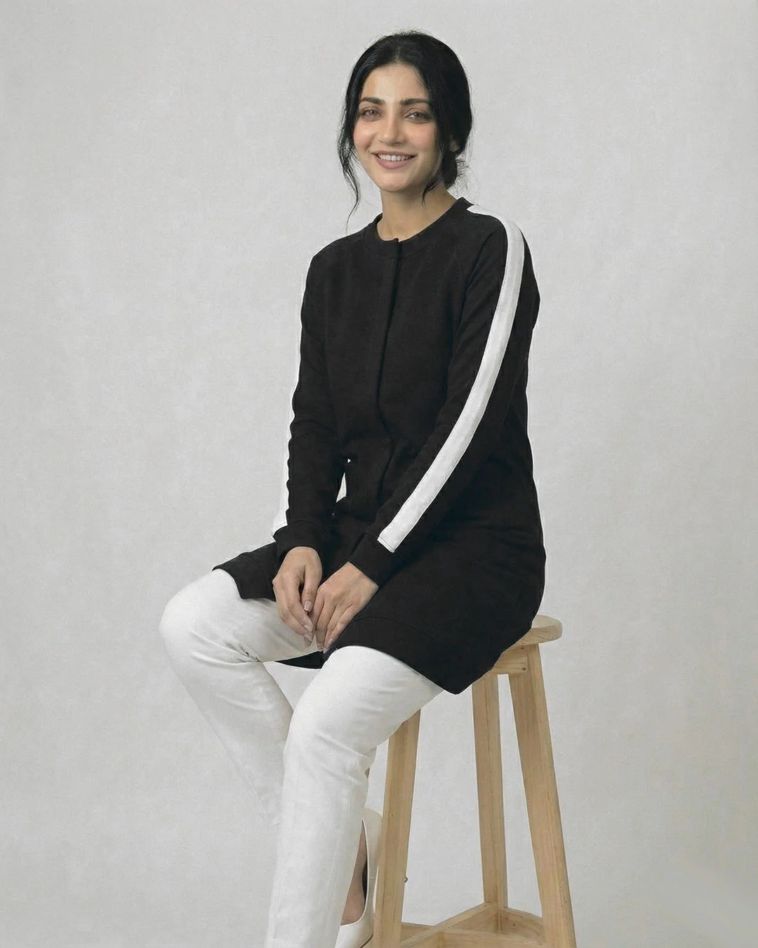 Black Western Stripe Long Sleeve Cardigan - Image 3
