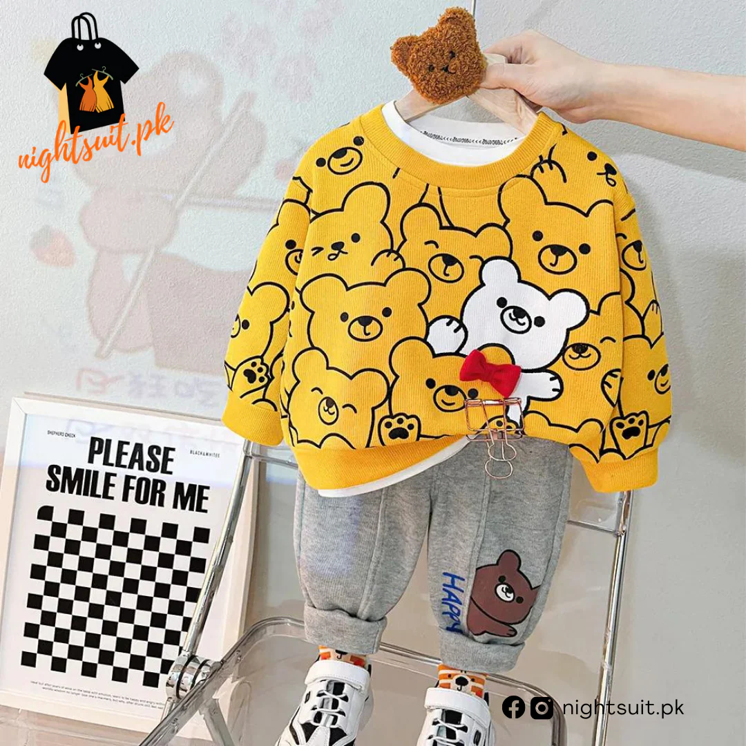 White & Brown Bunny Kids Sweatshirt & Pant - Image 4