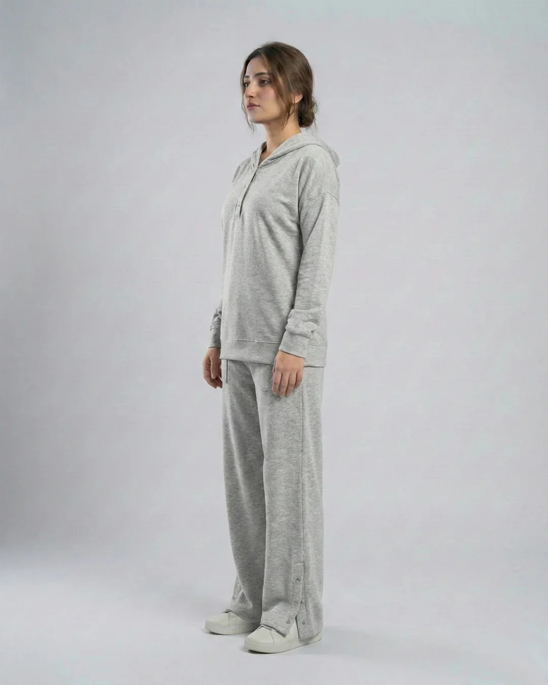 Winter Button Bottom Tracksuit | SILVER - Image 5