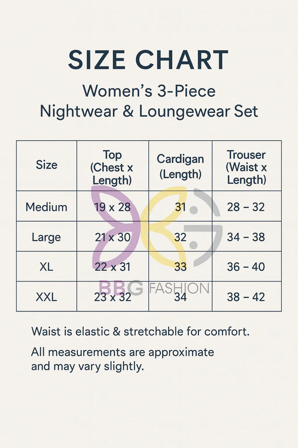 Women’s 3 Piece Nightwear Lounge Set with Butterfly Love Print | Plus Size Loungewear - Image 9