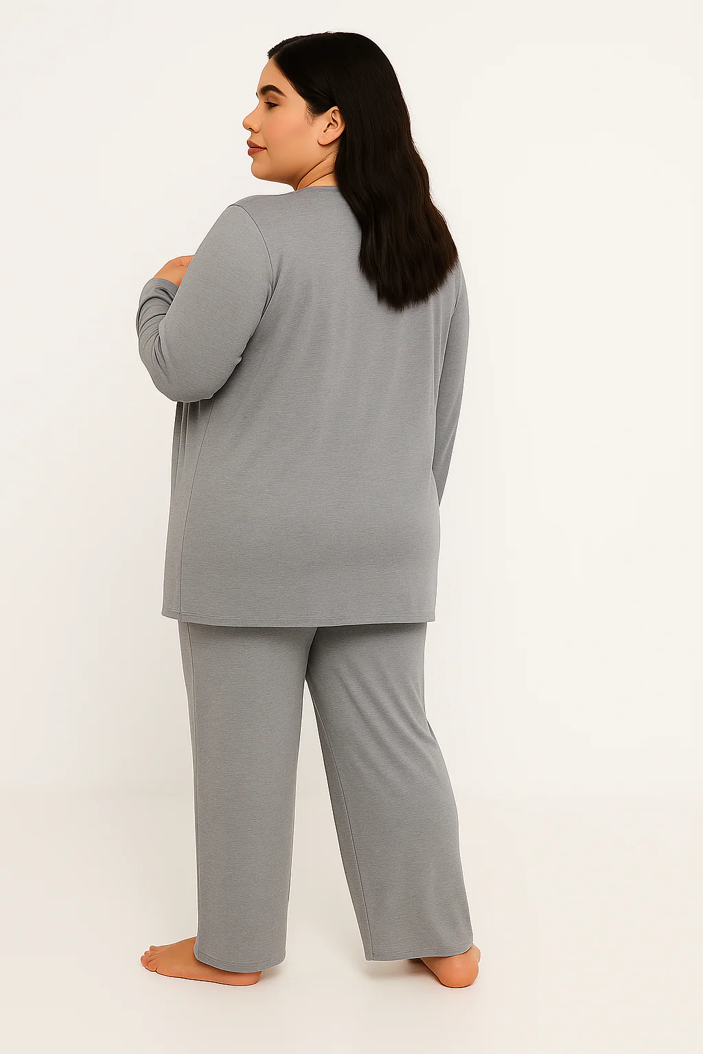 Women’s 3 Piece Nightwear Lounge Set with Girl Power Print | Plus Size Loungewear - Image 3