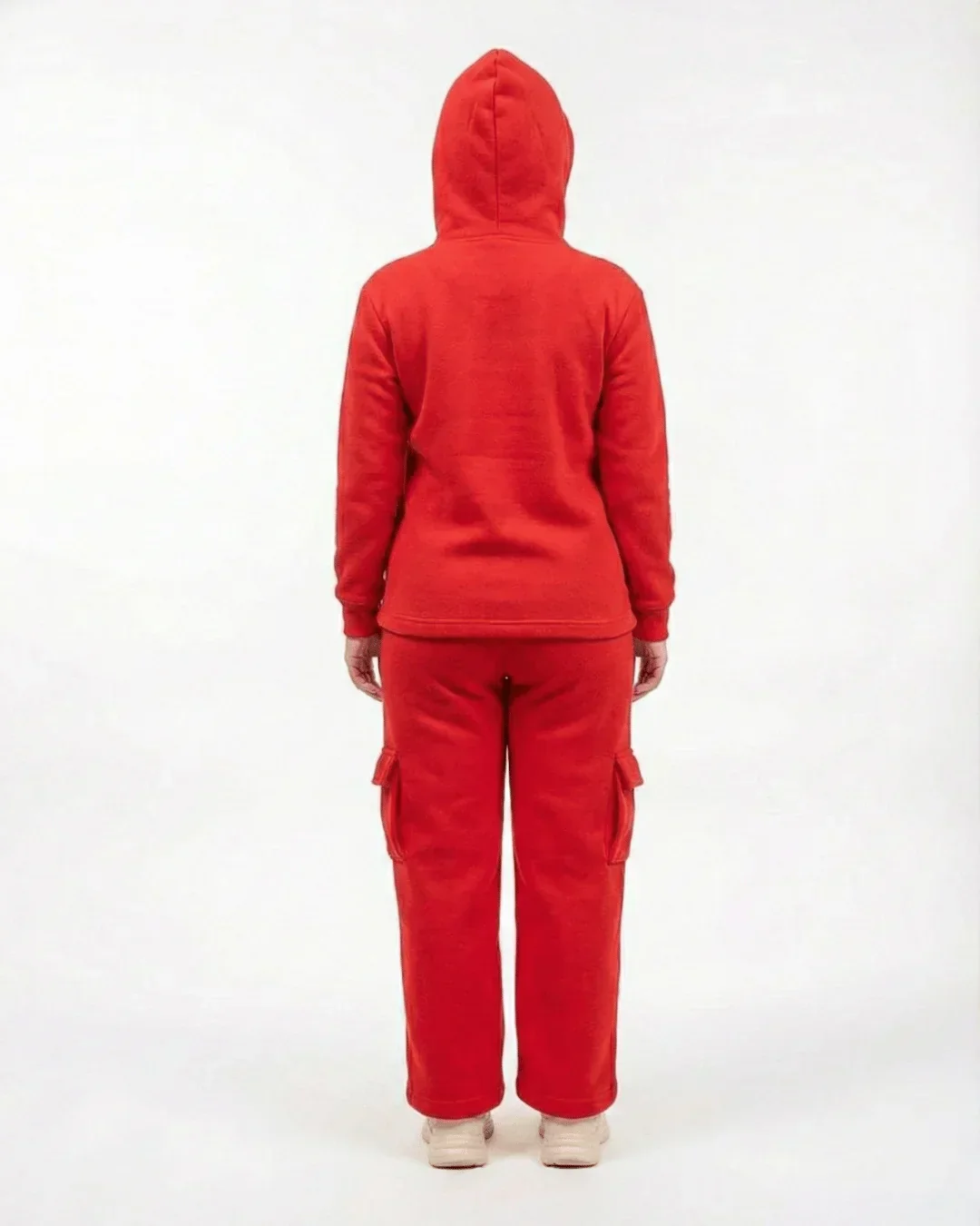 Women’s Red Winter Fleece Tracksuit - Image 4