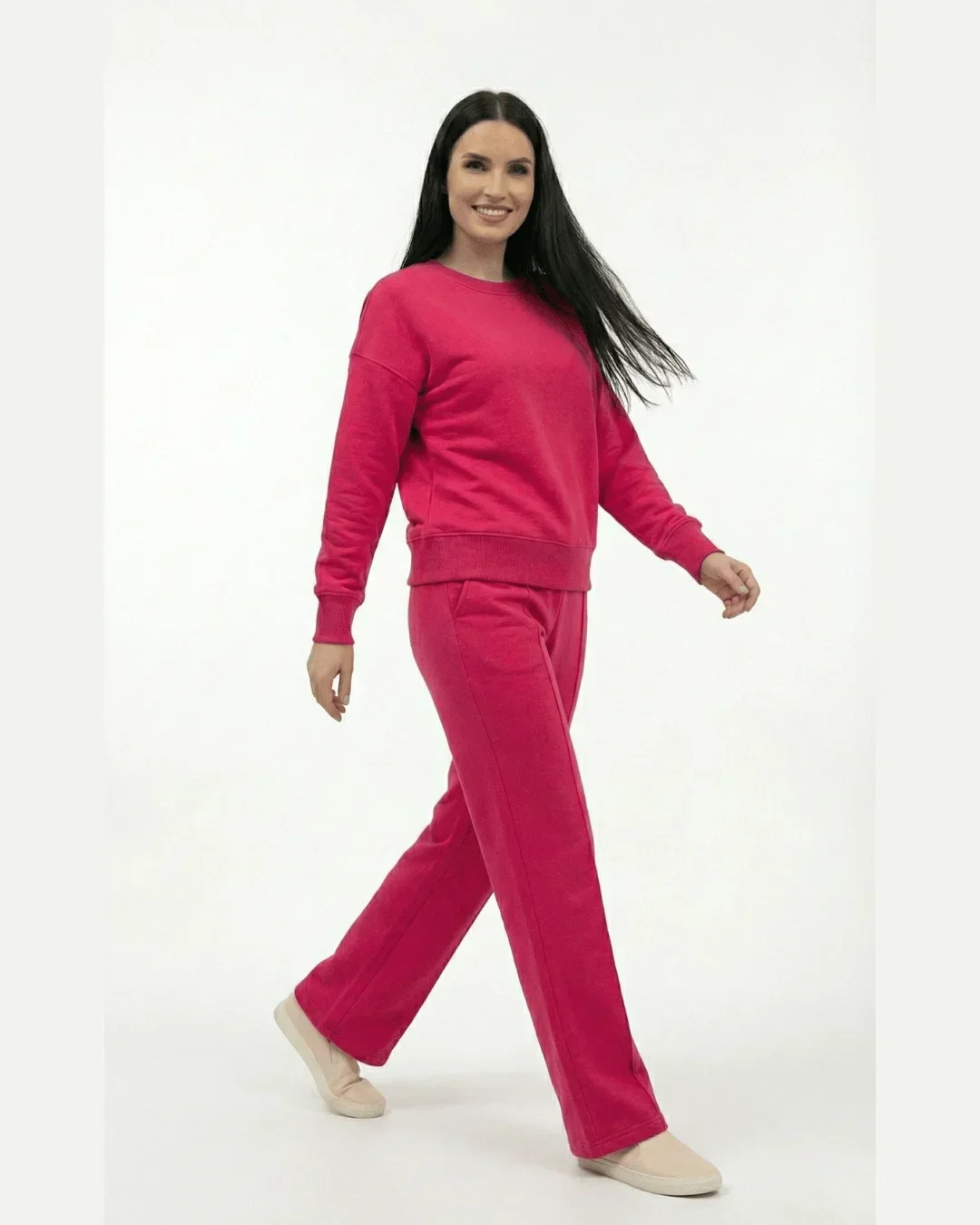 Women’s Vibrant Pink Winter Fleece Tracksuit - Image 4