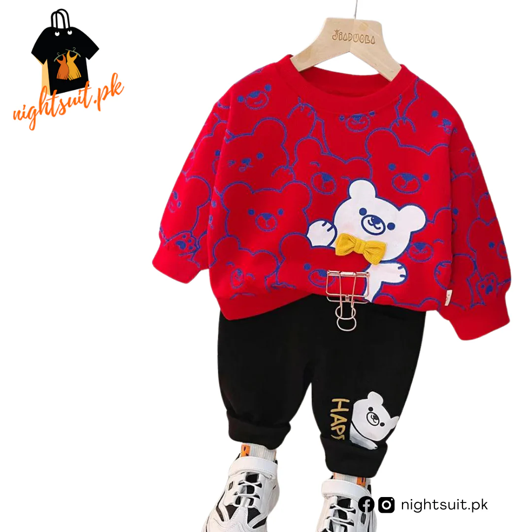 Yellow & White Bunny Kids Sweatshirt & Pant - Image 4